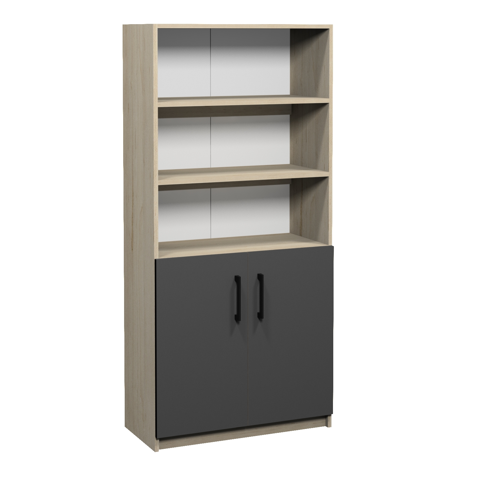 Шафа напівзакрита з полицями для кабінету «Захист України», АЛМАНТ, 800х370х1710 мм